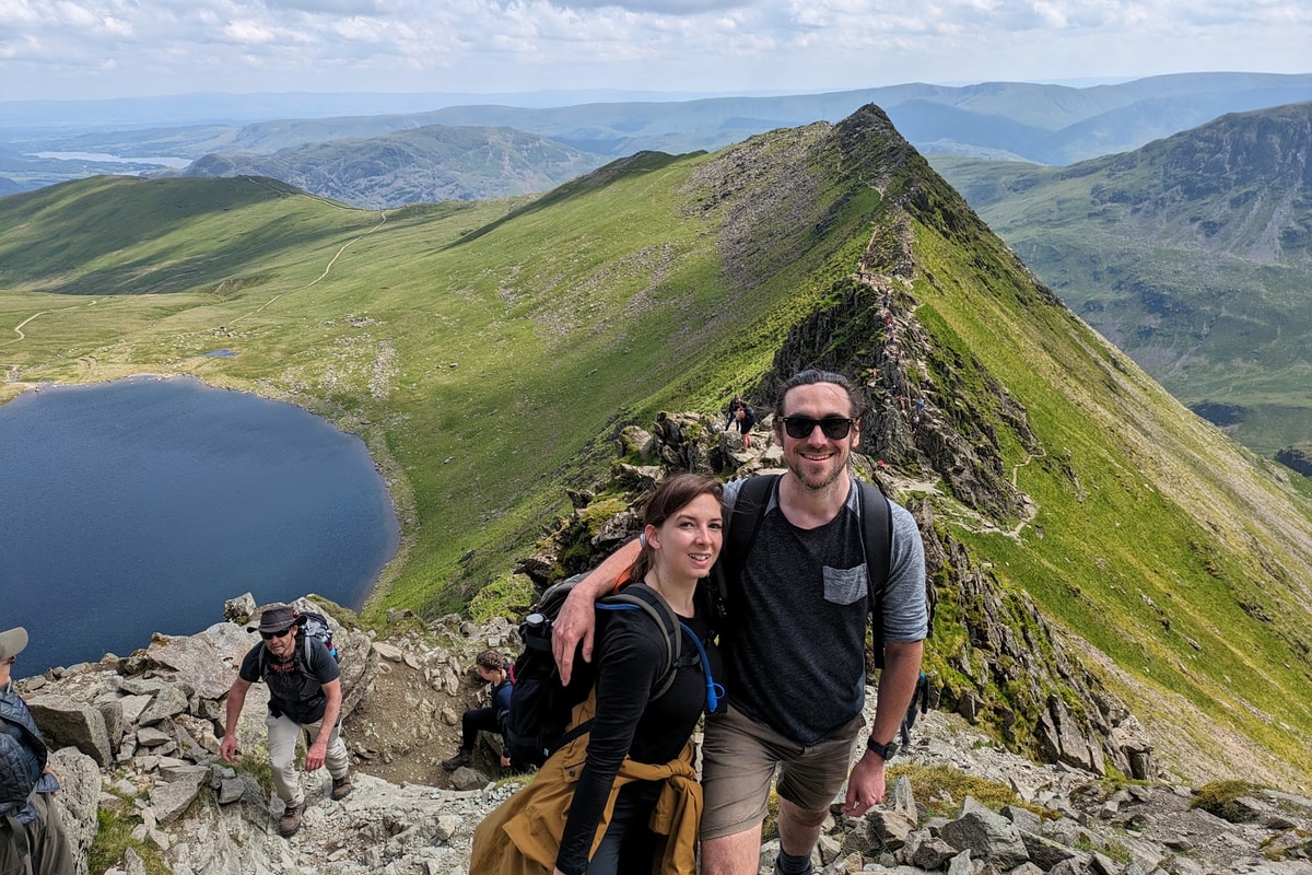 From here, the route just gets better and better and more exhilarating. We were absolutely buzzing by this point and loving our scramble along Striding Edge. The final stretch is nearly all hands and feet climbing towards the summit of Helvellyn.