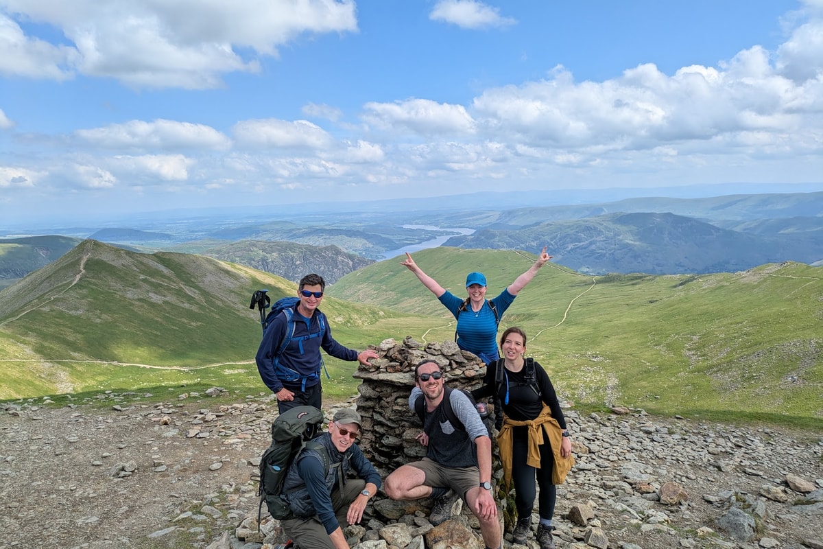 Hiking Helvellyn via Striding Edge to the summit