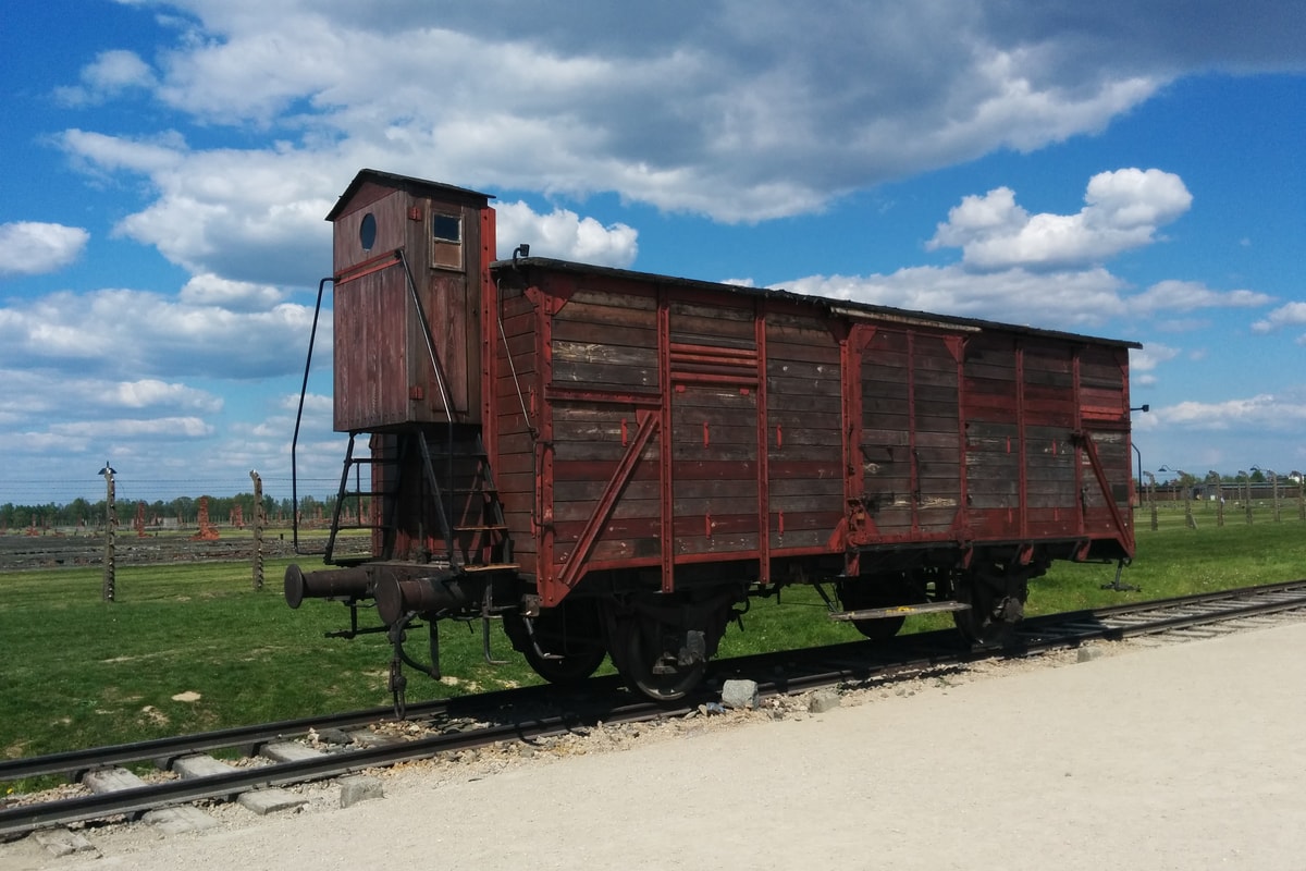 The cattle truck which transported prisoners to camp