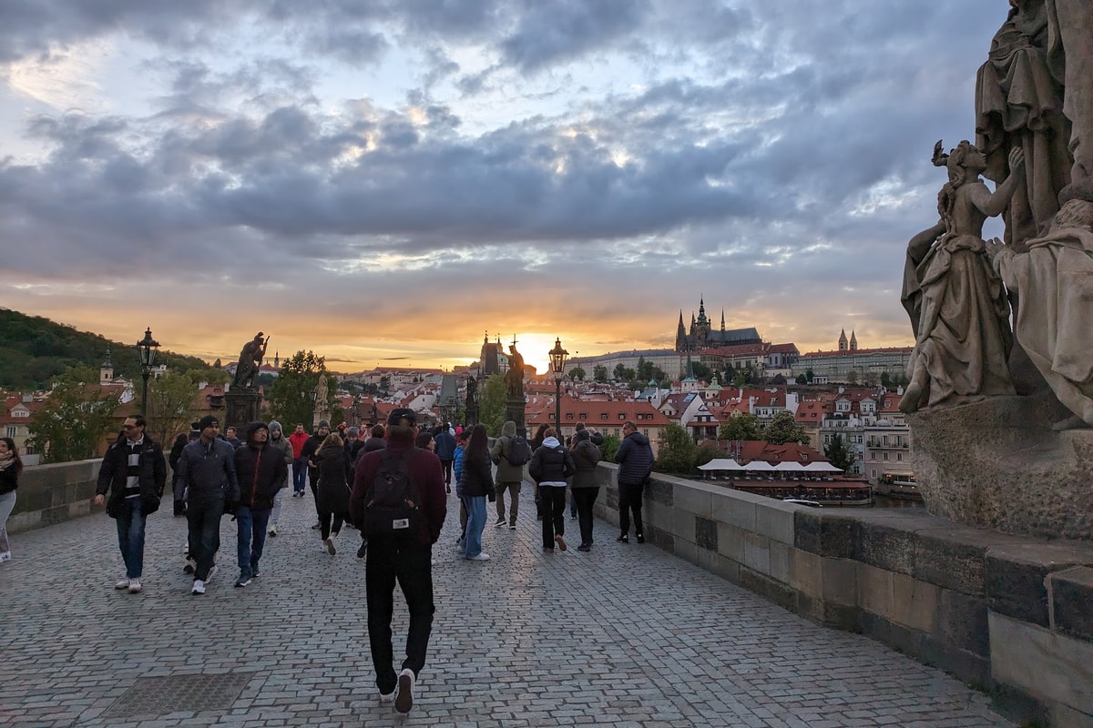 Charles Bridge at sunset