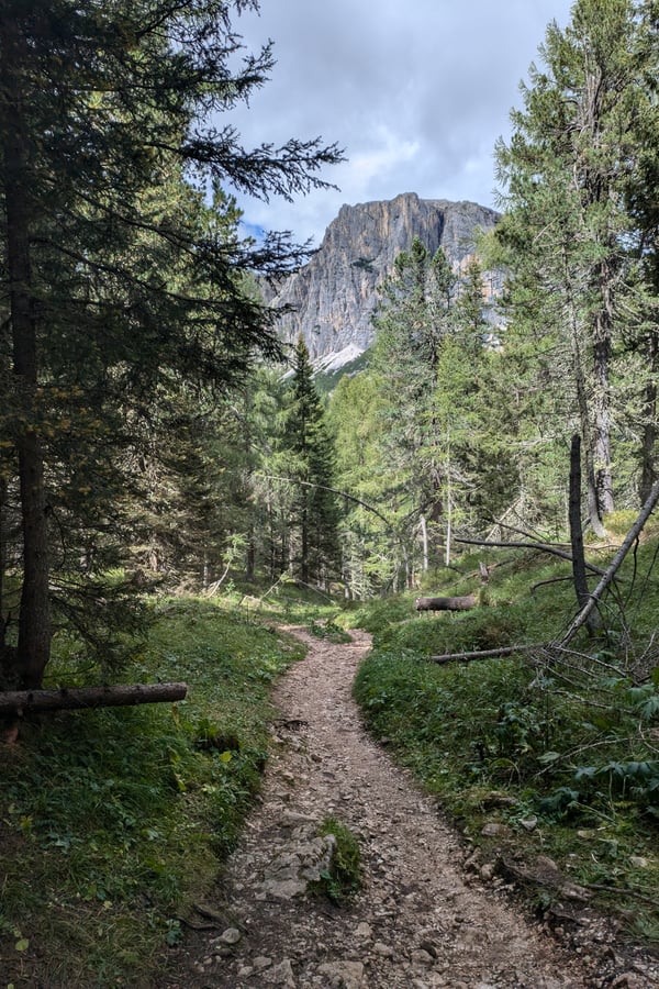 Route down from Cinque Torri hike