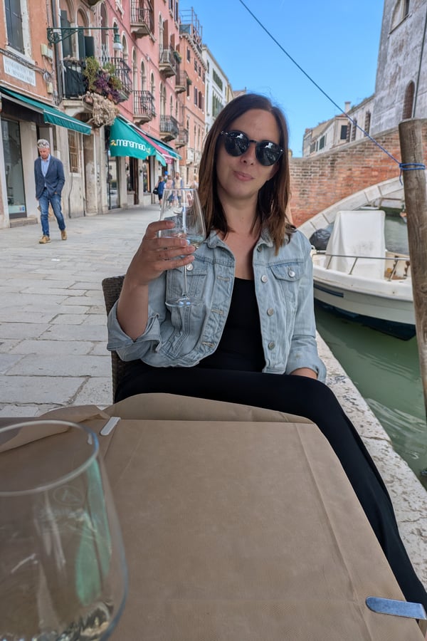 Wine in Venice by the canal