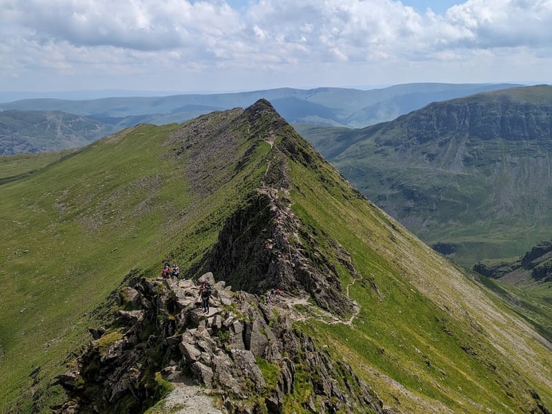 Hiking Helvellyn via Striding Edge in the Lake District